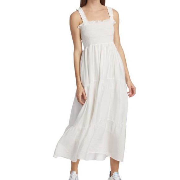 gestuz Dresses & Skirts - GESTUZ Lazziagz Long Smocked Tiered Fairy Feminine Ruffle Midi Dress Sz 40